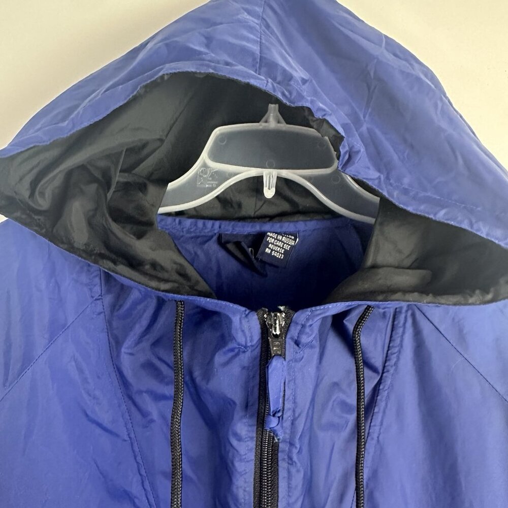 Vintage Gap Windbreaker Adult Medium Blue Pullover 1/4 Zip Hooded Y2K - Picture 3 of 9